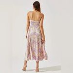 ASTR šø the Label Pleated Twist Bust Cutout Midi Dress Purple&Yellow Floral Print Photo 2