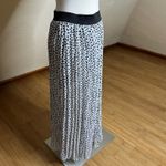 Rachel Zoe  Midi Skirt Womens Medium White Black Dotted Pleated Accordion Photo 4