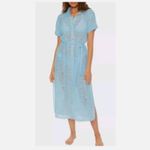 Becca  Mesh Button Down Belted Bathing Suit Cover‎ Up M Blue Photo 7