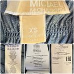 Michael Kors  Cotton Chambray Smocked Dress Blue Denim Ruffled Long Sleeve Sz XS Photo 11