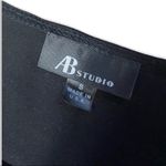 AB Studio  Black Draped Front Blouse | Size S | 3/4 Sleeve Elegant Top Photo 2