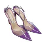 Stuart Weitzman Glam PVC Embellished Ankle Strap Pumps Heels Wisteria Size 9 Photo 2