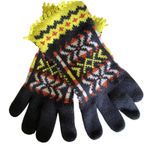 Echo Geometric Multicolor Knit Gloves Warm Stretch Winter Accessory Gray Photo 0