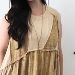 Olí & halo neutral sleeveless patch work Bohemian maxi dress sz M Tan Size M Photo 8