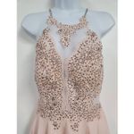 Jovani JVN Halter Chiffon Criss Cross Beads Short SIZE 4 Photo 3