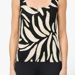 Nic+Zoe  Black and Cream Patterned Tank Top Photo 0