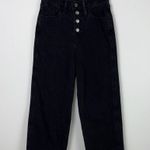 Levi's Mile High Cropped Wide Leg Jeans Women's Size 24 Black Denim Button Fly Photo 1