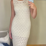 Olive & Oak white knit maxi slit dress Photo 0