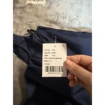 Alfred Sung NWOT SZ 6 Midnight Navy Blue Dress One Shoulder Satin Trumpet Gown Photo 3