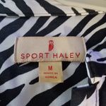 Sport Haley womens golf shirt 3/4 sleeve black white zebra stripes sz medium Photo 1