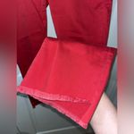 CAbi Maroon Capri Cut Frayed End Trim Hi-Low Crop Zipper Button Jeans Sz 4 Photo 13