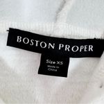Boston Proper Velour Rhinestones Hoodie Sweater White XS Sweatshirt Top Photo 9