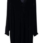 Sundance Enchantment Velvet Silk Dress Size Medium Long Sleeve Pintuck Boho Black Photo 0