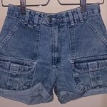 Arizona Vintage Blue Denim Jean High Waisted Cargo Shorts  Photo 0