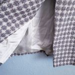 Vintage Worth New York Taupe and Cream Diamond Bling Scoop Neck Wool Blazer Coat Gray Size 10 Photo 6