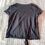 American Eagle Dark Grey Stripe Tie Front Top Size Small Photo 1