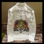 Ed Hardy  White Shirt with Black Tattoo Graphics Photo 10