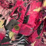 Chico's Chico’s Additions Colorful Metallic Leaf Print Lightweight Long Sleeve Jacket Photo 6