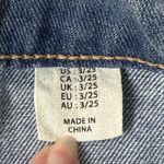 Happily Grey NWT Womens 3/25 Denim Skirt Crossover Waist Raw Hem Midi Jean Slit Blue Size undefined Photo 2