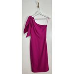 Dress the Population  Tiffany One-Shoulder Midi Dress Bright Fuchsia Size Small Photo 3