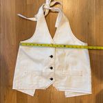LIONESS REVOLVE Denim Halter Top White Cotton Open Back NWT Size XS Photo 3