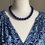 Lapis Lazuli Women’s Statement Gemstone Crystal Bead 16” Strand Necklace Blue Photo 1