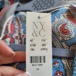 New York & Co Red and Blue Paisley Dress NWT Factory Size Tag Defect Photo 11