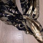 Navy Blue & Gold metallic floral formal scarf Photo 1