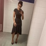 Amanda Uprichard  Black Flutter Sheath Midi Fitted Dress‎ XS Photo 4