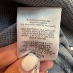 EXPRESS  Textured Stretch Top Short Sleeve Waist Knot Smokey Blue Size Large L Photo 7