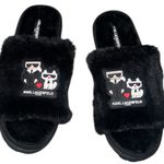 Karl Lagerfeld NEW  Paris Lucile Karl & Choupette Faux Fur Slipper Black Comfort Photo 2