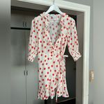 Women’s RIXO by Target Polka Dot Wrap Mini Dress size Small EUC Orange Photo 4