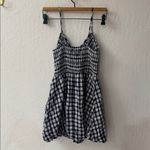 American Eagle  Gingham Plaid Blue White Bella Mini Bubble Dress Small NWT Photo 7