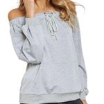 Lumière New Off The Shoulder Sweatshirt Bardot Sweat Top Heather Gray Photo 0