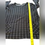 Coldwater Creek  Black White Textured Windowpane Plaid Blouse Top Womens XL Photo 5