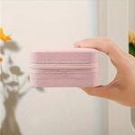 1pc Mini Jewelry‎ Box, Portable Jewelry Storage Box, PU Leather Small Organizer Pink Photo 3