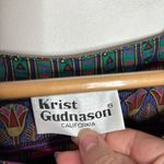 Krist Gudnason Cotton MaxiDress Vintage 70s Geometric Egyptian Ethnic size S Blue Photo 8