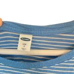 Old Navy  short sleeve striped blue white luxe large blouse Photo 2