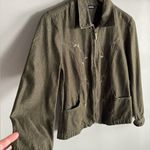 Krazy Kat VINTAGE fall floral embroidered metallic zip denim jacket retro cottagecore 90’s Photo 3