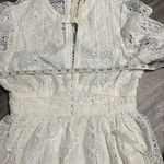 Impressions Cream Long Sleeve Lace Dress Photo 8