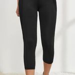 SheIn NEW High Rise Crop Leggings Pockets Stretch Slimming Black Medium Women’s Photo 3
