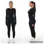 Naked Wardrobe ‎ The Bare Body Jumpsuit Long Sleeve Catsuit Black 1X Photo 1