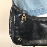 Vintage Oleg Cassini faux leather black lizard print Crossbody bag Black Photo 3