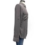 EXPRESS  Charcoal Button Down Sheer Shirt Size Medium‎ Y2K Edgy Glam Monochrome Photo 1