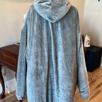 The Comfy Snuggie Pullover Blanket Gray Velvety Sherpa Robe Womens XS S M L XL Photo 12