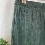 For Cynthia  Olive Green Linen & Cotton Palazzo Flair Hem Casual Pants M Photo 2