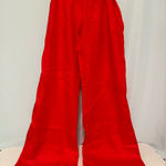 Love Tree Vibrant Red Wide-Leg Pants Linen Viscose Stretchy Photo 0