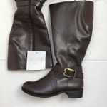 Life Stride Equestrian Tall Brown Subtle Wide Calf Heeled Boots Zip Up 5 Photo 1