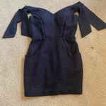Misha Revolve Dahlia tweed off shoulder mini dress navy Blue Size 4 Photo 1