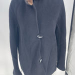 Vintage 100% Cashmere Coat Size M 1960s Black Long Brown Fur Collar Size M Photo 0